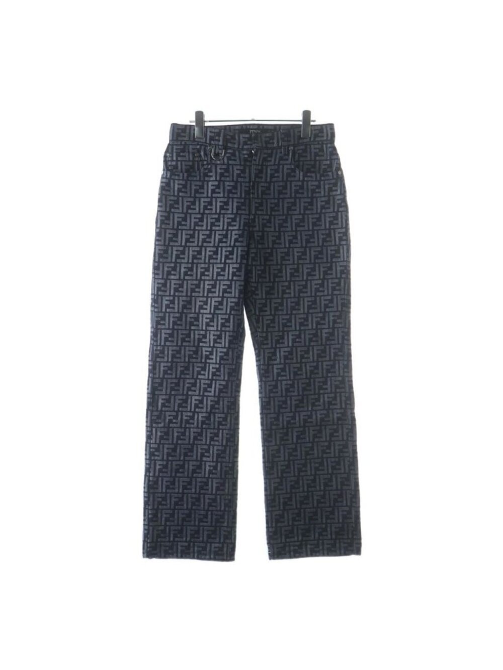 Fendi Zucca Cotton Denim Pants Indigo